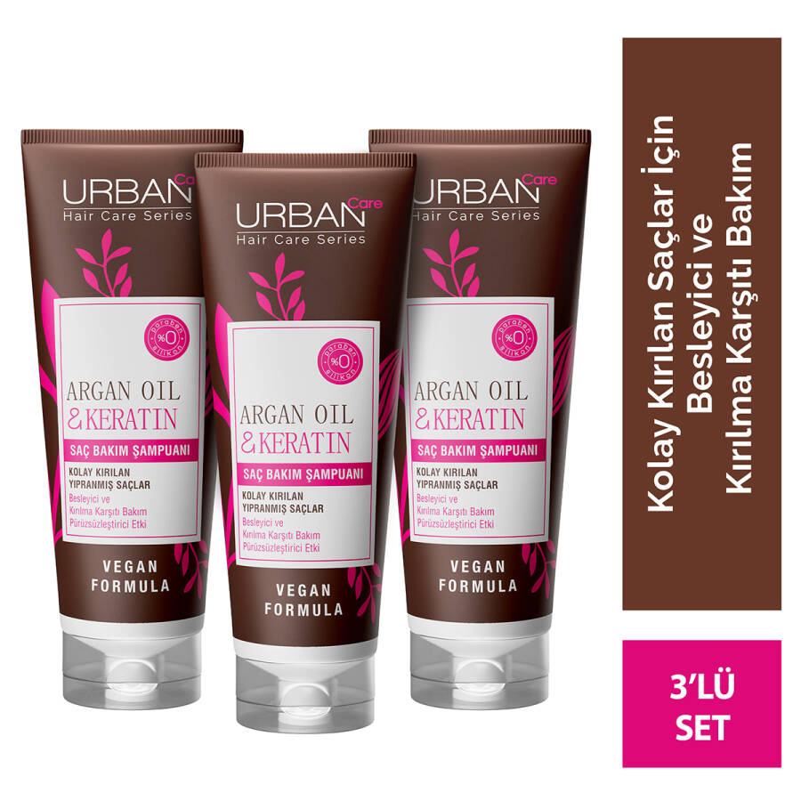 Argan Oil & Keratin Hair Care Shampoo x3 - 1