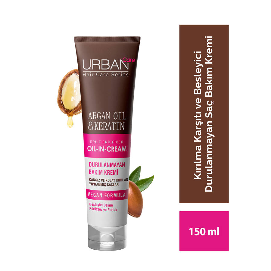 Argan Oil & Keratin Oil-In-Cream Leave In Conditioner - 1