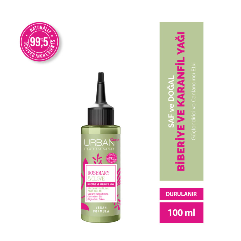 Rosemary & Clove Biberiye ve Karanfil Saç Bakım Yağı % 99.5 Doğal ve Saf 100 ML - 1