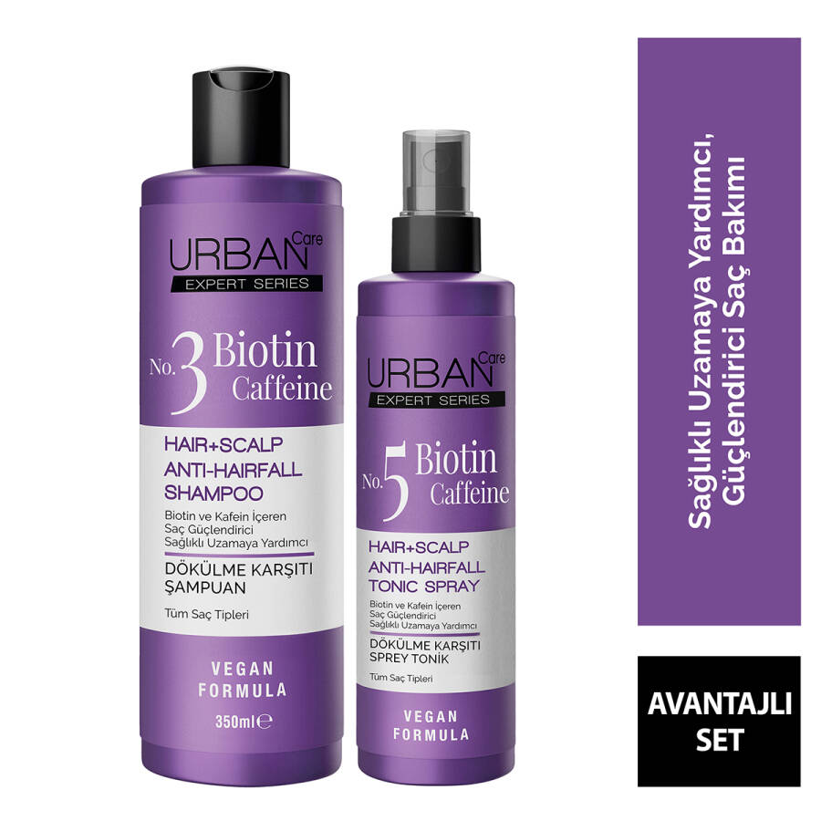 Expert Biotin & Caffeine Anti-Hair Loss Shampoo 350 ml + Tonic 200 ml - 1