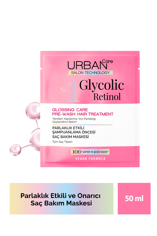 Glikolik Retinol Parlaklık Etkili Duş Öncesi Saç Bakım Maskesi-50ml - 1