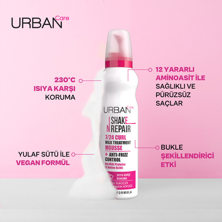 Shake N Repair 7/24 Special Hair Care Mousse for Frizzy & Curly Hair 150 ml – Vegan - 3