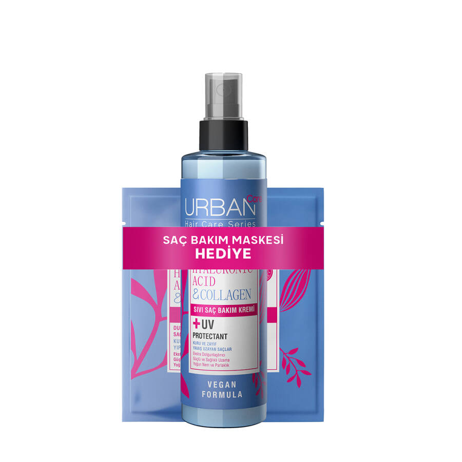 Hyaluronic Acid & Collagen Leave-In Conditioner Spray + Hair Mask Set - 1