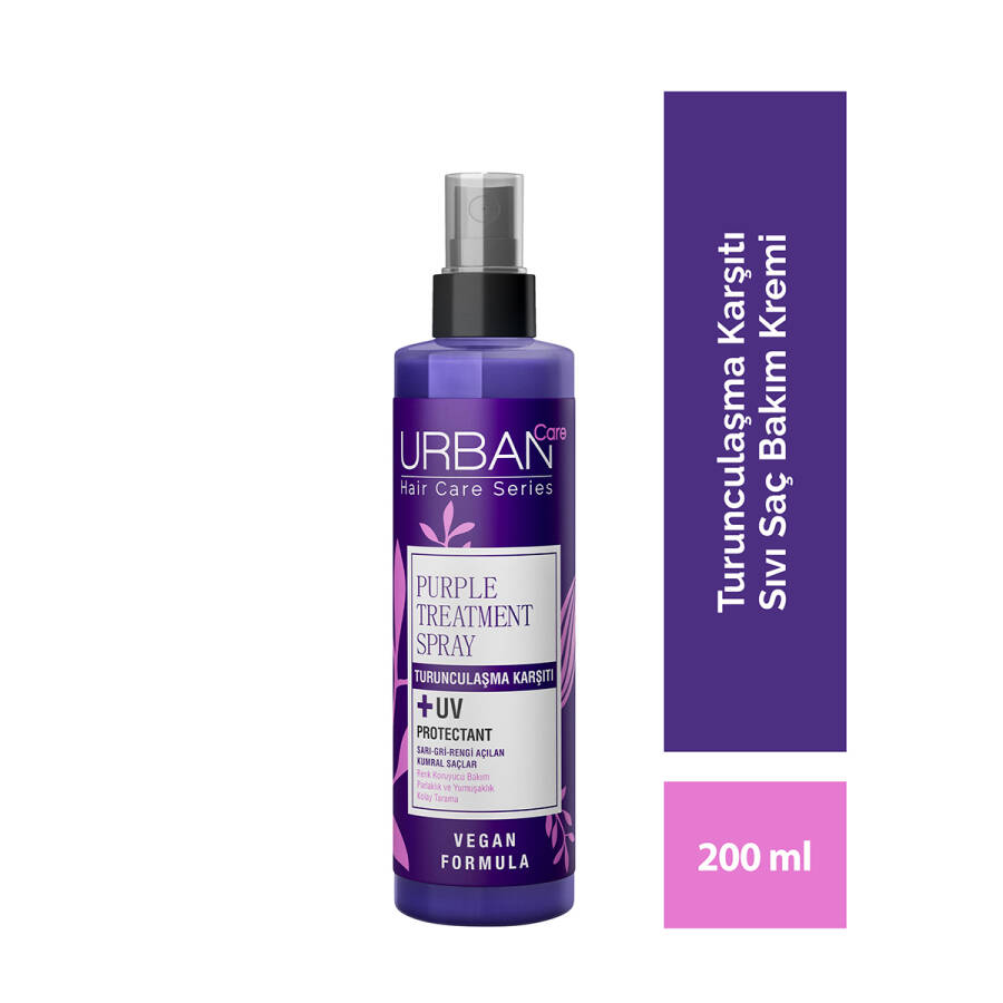 Anti-Brassiness Purple Hair Care Shampoo No Sulfate + Leave-In Hair Conditioner Spray - 3