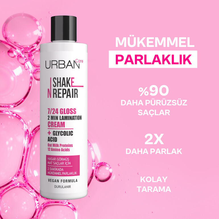 Shake N Repair 7/24 Gloss Laminasyon Parlaklık Etkili Durulanan Bakım Kremi 200 ML - 3
