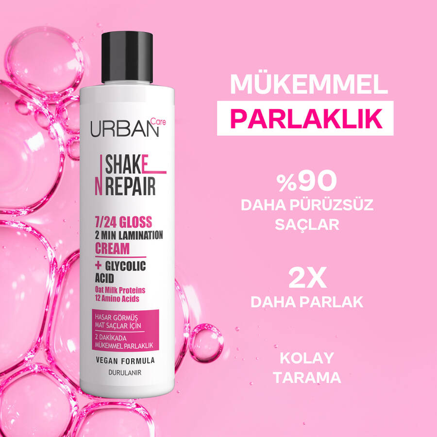 Shake N Repair 7/24 Gloss Laminasyon Parlaklık Etkili Durulanan Bakım Kremi 200 ML - 3