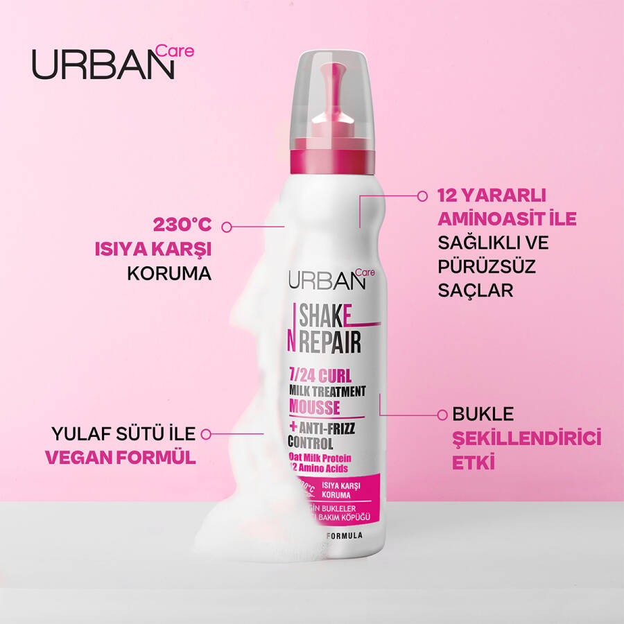 Shake N Repair 7/24 Kabaran ve Bukleli Saçlara Özel Saç Bakım Köpüğü 150 ml-vegan - 3