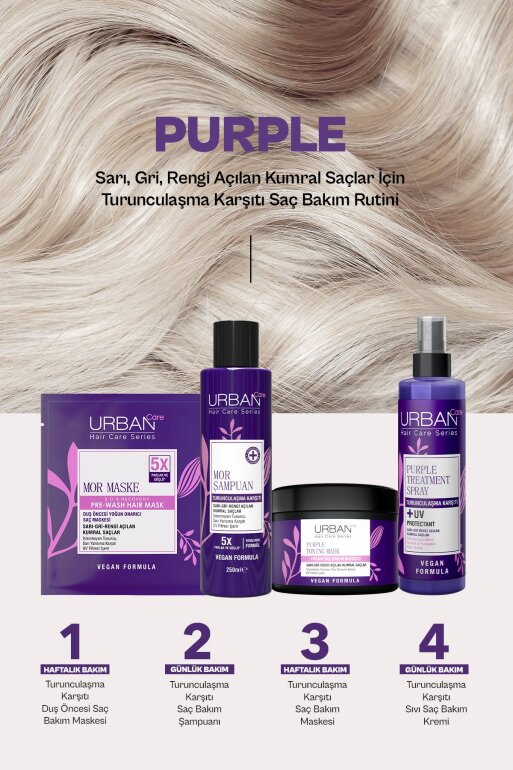 Turunculaşma Karşıtı Mor Saç Bakım Şampuanı,250 ml-Sülfatlı - 7