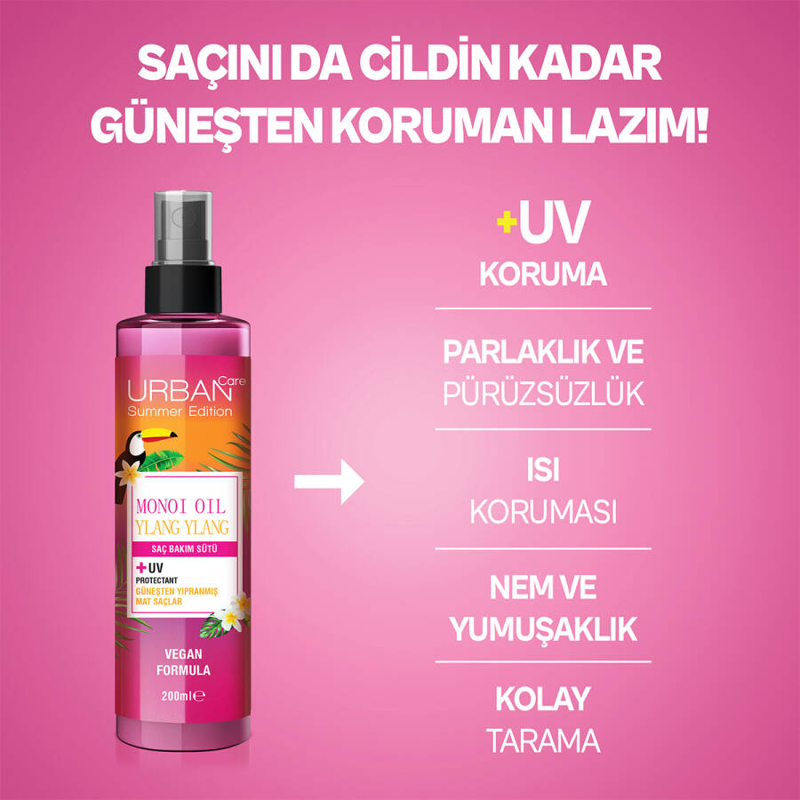 Monoi Ylang Ylang Güneşten Yıpranmış Mat Saçlara Özel Saç Bakım Sütü 200 ML - 4