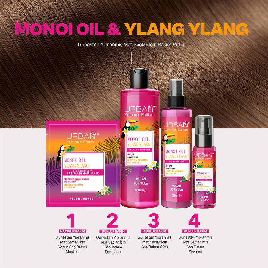 Monoi Ylang Ylang Güneşten Yıpranmış Mat Saçlara Özel Saç Bakım Sütü 200 ML - 5